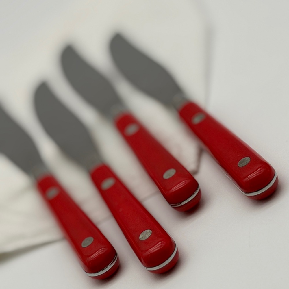 Washington Forge Mardi Gras Red Knives Set of 4 Stainless Steel‎ Korea Rivets